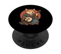 Corgi Samurai Giocare Shamisen Retro Vintage Dog Lover PopSockets PopGrip Adesivo
