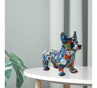 Corgi Statue Resin Crafts Gifts Sculpture Simple Dog Statue for TV Stand