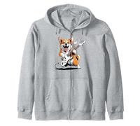 Corgi Suonare Chitarra Rock Star Roll Cozy Corgi Lovers Corgis Felpa con Cappuccio
