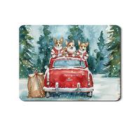 Corgi, tappetino scolapiatti per bancone della cucina, con stampa Corgi rossa, in gomma assorbente, tappetino scolapiatti invernale, in pelle PU, per proteggere il bar, 45,7 x 61 cm