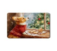 Corgi, tappetino scolapiatti per cucina a tema natalizio, assorbente, in gomma, tappetino scolapiatti a tema animale, per bancone della cucina, 30,5 x 50,8 cm