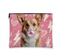 Corgi, trousse da viaggio per cosmetici, con stampa di un cane, borsa portatile con cerniera, organizer per articoli da toeletta regalo per amanti degli animali, essenziale per la primavera e l'estate