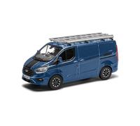 Corgi VA15104 Auto Sport Ford Transit Custom Chrome Blue 1:43 Nuovo