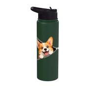 Corgi Welsh Pembroke Puppy con cerniera per cani Stainless Steel Insulated Water Bottle