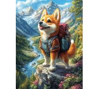 Corgi with A Backpack Rompicapo 500 Pezzi La Grande Onda Di Kanagawa Cartone Rigido Arte Orientale Wildlife Pet Per Decorazione E Passatempo Con Poster Incluso 500 PCS