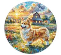 Corgidoodle - Puzzle rotondi da 1000 pezzi, per adulti, regalo per la famiglia, forma unica impossibile per giochi di sfida unici, 1000 pezzi (67,5 x 67,5 cm)