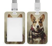 Corgie Porta-badge con clip retrattile, porta tessere, badge identificativo, per lavoro, ufficio, dottore, infermiere