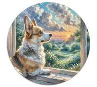 CorgiPuzzle Da 1000 Pezzi Per Adulti Rotondo Per JigsawPetdog Adulti Bambini DIY1000pcs (67.5x67.5cm)
