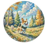 CorgiPuzzle Rotondo 1000 Pezzi Jigsaw Per Adulti E BambiniCreativo,Giocattolo Antistress PetdogJigsaw Unica1000pcs (67.5x67.5cm)