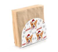 Corgis - Portatovaglioli a forma di cappello di Babbo Natale, per tavolo, tovaglioli, dispenser per tovaglioli, in acrilico decorativo per cucina e bagno