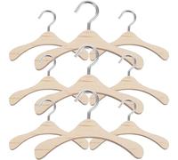 CORHAD 10 Grucce in Legno Mini per Vestiti Bambole Bjd 7,5 Cm Set Appendiabiti per Casa delle Bambole Accessorio Organizzatore Armadio Giocattolo