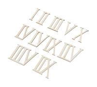 CORHAD 12 Pezzi Numeri Romani in Legno per Progetti DIY Superficie Liscia e Forma Originale, Pezzi in Legno Khaki per Decorazioni e Artigianato Manuale