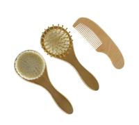 CORHAD 1set Spazzole Per Per Ragazzo Ragazza Spazzola Lana Morbida e Pettine Per Massaggio Scalpale Naturale Per Dei Ragazzo Ragazza