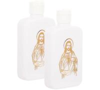 CORHAD 2 Pezzi Bottiglie Riutilizzabili per Acqua Santa 100ml in Plastico Bianco Design Sicuro e Stile Semplice per Cerimonie Religiose e Uso Domestico