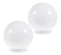 CORHAD 2 Pezzi Paralume a Globo in Acrilico Bianco Latte 200mm per Lampada da Parete Esterno, Copertura Lampione per Veranda e Giardino, Paralume di Ricambio per Lampada da Palo