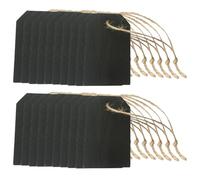 CORHAD 20 Pezzi Etichette in Legno Lavagnetta Mini 8x5 Cm per Cartellini Prezzi Abbigliamento, Segnaposto Bomboniere e Tag Fai da Te Cordino Pre-infilato per Uso Artigianale