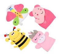 CORHAD 4 pezzi Guanti da Bagno per Animali Cartoon Guanti Esfolianti Morbidi e Compatti per Pulizia e Massaggio Manopole Lavare Sicure e Durevoli