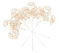 CORHAD 4 Pezzi Rami Artificiali di Foglie di Ginkgo, Stelo Artificiale di Ginkgo, Ferro e PP, Oro, Realistici, per Decorazioni Casa e Cucina, per Chi Non Ha di Curare Le Piante