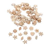 CORHAD 400 Pezzi Legno per Pittura e Assemblaggio Non Finito a Forma di Fiori, Foglie e Piccole Erbe Stimolano e Abilità Sociali