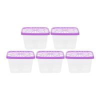 CORHAD 5 Pezzi Contenitore Deumidificatore Vuoto Ricaricabile, Plastico | Coperchio Sigillato, Design Piatto Salvaspazio, Resistente a Deformazioni e Crepe, per Cassetti Cucina e Sotto Mensole