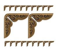 CORHAD 50 Pezzi Protezioni Angolari in Ferro 14mm Colore Bronzo Antico, Paraspigoli per Libri e Album Scrapbooking, Decorazioni Vintage per Angoli di Quaderni, Menu e Cartelle