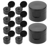CORHAD 50 Pezzi Tappi Plastica per Bottiglie Shampoo e Lozione Chiusura a Pressione, Accessori Ricambio Flaconi Cosmetici 24/410 Nero Superficie Liscia per Uso Personale e Fai da Te