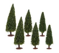 CORHAD 6 Pezzi Alberi in Miniatura per Modellismo Dettagli Realistici, Pino Modello in Plastica e Ferro Verde, per Layout di Tavoli da Architettura e Diorama