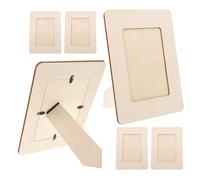CORHAD 6 Pezzi Cornice per Foto Fai da Te in Legno Beige Decorabile, Supporta Riconoscimento dei Colori, per Ambienti di Apprendimento Domestico e attività Creative Indipendenti