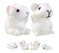 CORHAD 6 Pezzi Mini Statuette di Porcellino D'india in Resina, Decorazioni di Animali per Micro Paesaggi e Giardino, Ornamenti Compatti e Resistenti per Interni ed Esterni