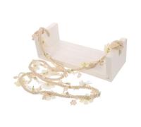 CORHAD Altalena Fotografica in Legno per Ragazzo Ragazza con Dettagli Floreali Resistente e Decorativa per Servizi Fotografici di Regalo Elegante e Duraturo