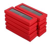 CORHAD Astucci Per Penne Trasparenti Con Coperchio Rosso Set Da 10 Pezzi, Scatole Regalo Portaoggetti Multifunzione Per Bomboniere, Confezioni Regalo Per Compleanni e Feste