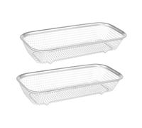 CORHAD Cestello Per Lavastoviglie in Acciaio Resistente 2 Pezzi, Cestino Rettangolare Per Piccoli Oggetti e Posate, Accessorio Per Organizzazione Stoviglie e Forniture Lavastoviglie