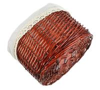 CORHAD Cestino Bicicletta Anteriore Vimini Vintage Intrecciato Resistente e Leggero, Cestino Bici Rattan Elegante per Ciclismo e Spesa, Design Delicato e Pratico