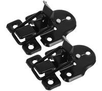 CORHAD Chiusura a Leva Becco D’anatra Nera Foro per Lucchetto, Set 2 Pezzi, Ferramenta per Serrature a Torace, Gancio per Scatola di Legno, per Portagioie, Cassette e Armadietti Vintage