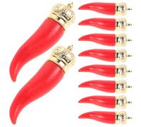 CORHAD Ciondoli Peperoncino Rossi in Plastica 10 Pezzi per Gioielli DIY | Resina Leggera, Forma Peperone, Decorazioni Appese, Design Trendy e Vivace per Composizioni Creative