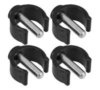 CORHAD Clip di Ricambio a C per Sedie da Bagno e Sgabelli Wc, 4 Pezzi in Plastica e Ferro Nero, Compatibilità Regolabile per Assemblaggio Domestico e Sostituzione Clip Vecchie