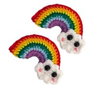 CORHAD Clip per Chioma Arcobaleno Fatti a Mano in Lana Lega Confortevole e Delicata per 1 Paio, Accessori Eleganti e Colorati per Chioma Colore Casuale