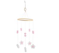 CORHAD Decorazione Campanella Eolica per Culla Bambina con Palline di Feltro e Fiori Addobbo Camera Letto Neonata Accessorio Moderno per Cameretta e Negozi di Abbigliamento