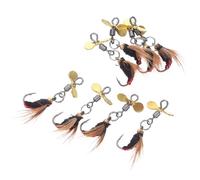 CORHAD Esca da Pesca Artificiale 8 Pezzi con Girante e Sfere in Acciaio, Amo con Ardiglione per Spigole e Trote, Rivestimento ad Alta Visibilità per Pesca in Acque Torbide e Attività