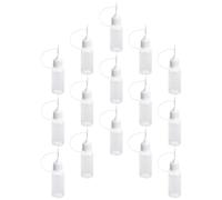 CORHAD Flaconi Applicatori di Precisione 15 Pezzi da 10 Ml Punta Ago, Flaconi Dispenser Vuoti Trasparenti per Colla, Olio e Sigillanti, Portatili per Artigianato e Viaggi