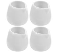 CORHAD Gravy Pitcher in Ceramica Bianco 50ml, Set 4 Pezzi con Beccuccio Antigoccia, Stile Semplice per Presentazione Cibo e Ristorante