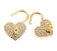 CORHAD Lucchetto a Cuore con Strass 2 Pezzi Lucchetto Dell'amore con Chiavi in Metallo Dorato per Bagagli e Portagioie Regalo per Coppie e Viaggiatori