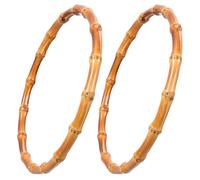 CORHAD Manici Rotondi in bambù 2 Pezzi Manici per Borse Fai da Te Accessori di Ricambio per Borse Artigianali e Tracolle