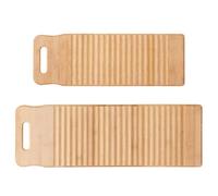 CORHAD Mini Tavola da Lavare in Bambù 2 Pezzi, Asse da Bucato per la Casa e Viaggi, Lavamani Sicuro e Resistente Design Appendibile, per Biancheria Intima e, Dimensioni 40X15X1,8 CM e