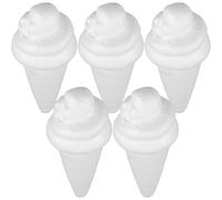 CORHAD Modelli di Gelato in Schiuma Bianca 5 Pezzi per Vacanze Estive, Coni Artigianali per Creare Forme di Gelato e Sviluppare Abilità Motorie