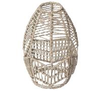 CORHAD Paralume per Lampadario in Paglia e Ferro Beige, Stile Vintage Boho, Copertura per Plafoniera Foro da 4 Cm, Luce Calda e Resistente alla Deformazione