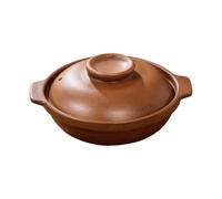 CORHAD Pentola Resistente al Calore e Facile da Pulire per Cucinare Marrone di Terracotta da 1,3l con Design Rustico Elegante per Piccoli Nuclei Familiari e Stufati