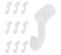 CORHAD Portacanne in plastica bianchi 10 pezzi 19mm ganci per appendiabiti per uso in armadi di dormitori e lavanderia con montaggio rapido e supporto saldo