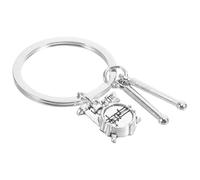 CORHAD Portachiavi e Accessorio per Borsa in Metallo Argento Batteria Design alla Moda, Versatile come Decorazione per Set di Batteria per Amanti della Musica Rock