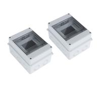 CORHAD Scatola di Distribuzione del Circuito Esterna Stagna Ip65 Finestra Trasparente 5 Vie in Abs e PC per Interruttore Automatico 2 Pezzi per Uso Outdoor